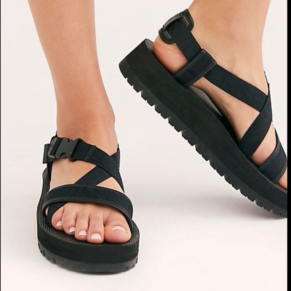 Free People X Teva Indio Whip Leather Trim Sandals
